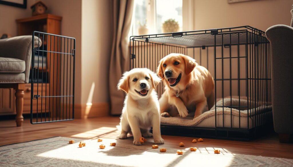 Crate Training A Puppy with an Older Dog