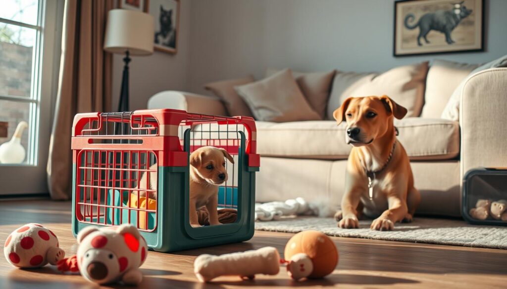 Crate Training A Puppy with an Older Dog